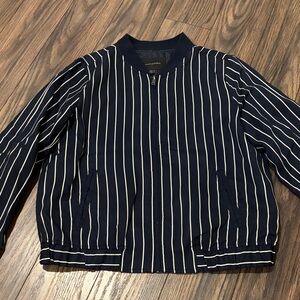Banana Republic Navy and White Striped Jacket